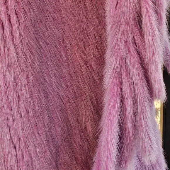 Real Fur Lavender Color Knitted Scarf Shawl